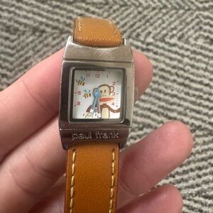Paul Frank Tan Leather Watch with Monkey Dial